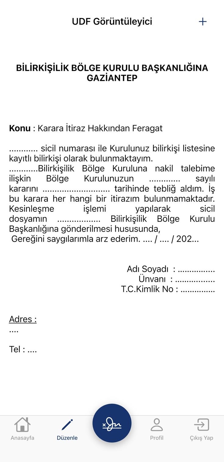 DijitalUDF UDF görüntüleyici ekranı